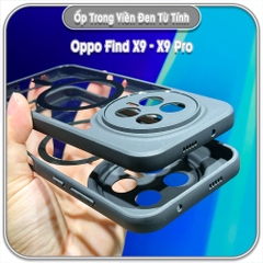Ốp trong viền đen cho Oppo Find X9 - X9 Pro, có nam châm sạc từ tính