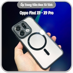 Ốp trong viền đen cho Oppo Find X9 - X9 Pro, có nam châm sạc từ tính