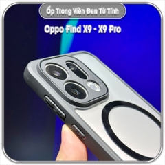 Ốp trong viền đen cho Oppo Find X9 - X9 Pro, có nam châm sạc từ tính