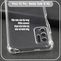 Ốp lưng cho Xiaomi Redmi Note 10 5G - Poco M3 Pro TPU Trong Suốt Che Camera