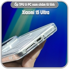 Ốp TPU+PC cho Xiaomi 15 Ultra, nam châm sạc từ tính