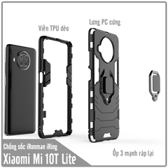 Ốp lưng cho Xiaomi Mi 10T Lite - Redmi Note 9 Pro 5G iRON MAN IRING Nhựa PC cứng viền dẻo chống sốc