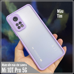 Ốp lưng cho Xiaomi Mi 10T Pro bảo vệ camera nhám viền màu