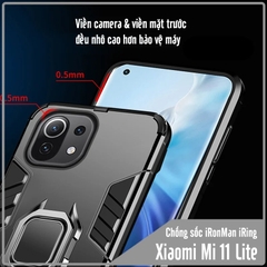 Ốp lưng cho Xiaomi Mi 11 Lite 4G - 5G iRON MAN IRING Nhựa PC cứng viền dẻo chống sốc