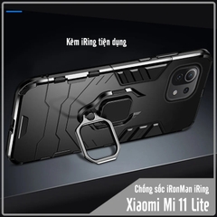 Ốp lưng cho Xiaomi Mi 11 Lite 4G - 5G iRON MAN IRING Nhựa PC cứng viền dẻo chống sốc