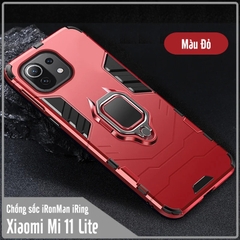 Ốp lưng cho Xiaomi Mi 11 Lite 4G - 5G iRON MAN IRING Nhựa PC cứng viền dẻo chống sốc