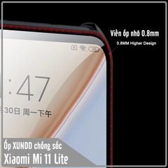 Ốp lưng cho Xiaomi Mi 11 Lite chống sốc trong viền nhựa dẻo XunDD