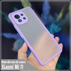 Ốp lưng cho Xiaomi Mi 11 nhám viền màu che camera