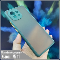 Ốp lưng cho Xiaomi Mi 11 nhám viền màu che camera