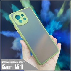 Ốp lưng cho Xiaomi Mi 11 nhám viền màu che camera