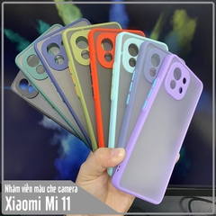 Ốp lưng cho Xiaomi Mi 11 nhám viền màu che camera