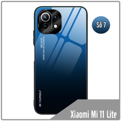 Ốp lưng cho Xiaomi Mi 11 Lite gương cứng 2 màu Gradient Ver 2 , viền TPU dẻo đen