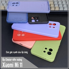 Ốp lưng cho Xiaomi Mi 11 Choice viền vuông dẻo lót nhung che camera