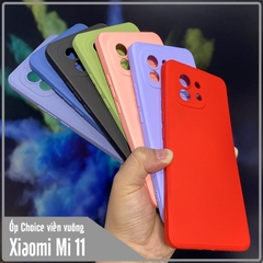 Ốp lưng cho Xiaomi Mi 11 Choice viền vuông dẻo lót nhung che camera