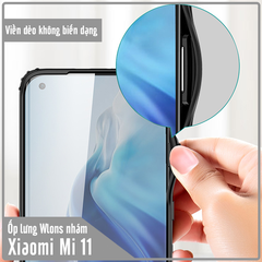 Ốp lưng cho Xiaomi Mi 11 nhám viền màu WLONS