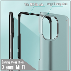 Ốp lưng cho Xiaomi Mi 11 nhám viền màu WLONS