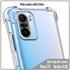 Ốp lưng TPU cho Xiaomi Poco F3 - Redmi K40 dẻo Trong Suốt Che Camera