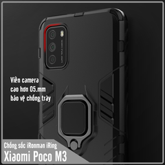 Ốp lưng cho Xiaomi Poco M3 iRON - MAN IRING Nhựa PC cứng viền dẻo chống sốc