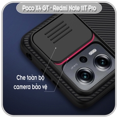 Ốp lưng cho Xiaomi Poco X4 GT - Redmi Note 11T Pro, Nillkin CamShield che camera