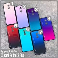 Ốp lưng Xiaomi Redmi 5 Plus gương cứng 2 màu Gradient Ver 2 , viền TPU dẻo đen