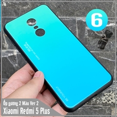 Ốp lưng Xiaomi Redmi 5 Plus gương cứng 2 màu Gradient Ver 2 , viền TPU dẻo đen