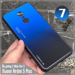 Ốp lưng Xiaomi Redmi 5 Plus gương cứng 2 màu Gradient Ver 2 , viền TPU dẻo đen