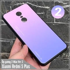 Ốp lưng Xiaomi Redmi 5 Plus gương cứng 2 màu Gradient Ver 2 , viền TPU dẻo đen