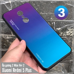 Ốp lưng Xiaomi Redmi 5 Plus gương cứng 2 màu Gradient Ver 2 , viền TPU dẻo đen