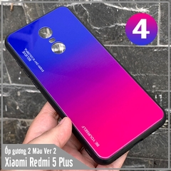 Ốp lưng Xiaomi Redmi 5 Plus gương cứng 2 màu Gradient Ver 2 , viền TPU dẻo đen