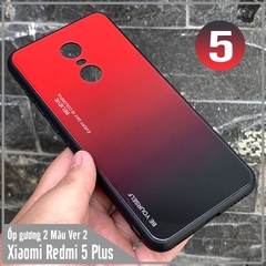 Ốp lưng Xiaomi Redmi 5 Plus gương cứng 2 màu Gradient Ver 2 , viền TPU dẻo đen