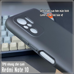 Ốp lưng cho Xiaomi Redmi Note 10S - Note 10 4G, nhựa TPU dẻo màu lót nhung che camera