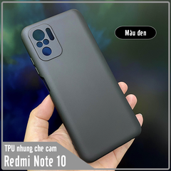 Ốp lưng cho Xiaomi Redmi Note 10S - Note 10 4G, nhựa TPU dẻo màu lót nhung che camera