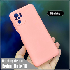 Ốp lưng cho Xiaomi Redmi Note 10S - Note 10 4G, nhựa TPU dẻo màu lót nhung che camera