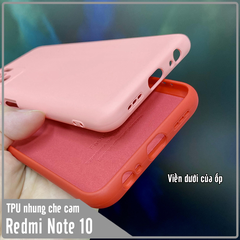 Ốp lưng cho Xiaomi Redmi Note 10S - Note 10 4G, nhựa TPU dẻo màu lót nhung che camera