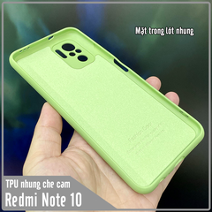 Ốp lưng cho Xiaomi Redmi Note 10S - Note 10 4G, nhựa TPU dẻo màu lót nhung che camera