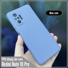 Ốp lưng cho Xiaomi Redmi Note 10 Pro, nhựa TPU dẻo màu lót nhung che camera