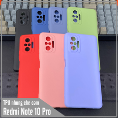 Ốp lưng cho Xiaomi Redmi Note 10 Pro, nhựa TPU dẻo màu lót nhung che camera