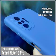 Ốp lưng cho Xiaomi Redmi Note 10 Pro, nhựa TPU dẻo màu lót nhung che camera