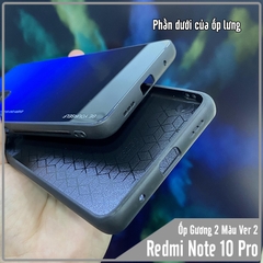 Ốp lưng cho Xiaomi Redmi Note 10 Pro gương cứng 2 màu Gradient Ver 2 , viền TPU dẻo đen