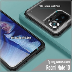 Ốp lưng chống sốc cho Xiaomi Redmi Note 10 4G - Redmi Note 10S nhám viền màu WLONS