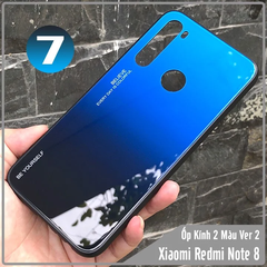 Ốp lưng Xiaomi Redmi Note 8 gương cứng 2 màu Gradient Ver 2 , viền TPU dẻo đen