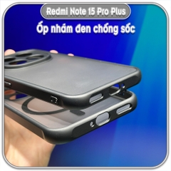 Ốp lưng chống sốc nhám đen che camera cho Redmi Note 15 Pro Plus