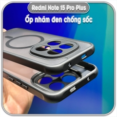 Ốp lưng chống sốc nhám đen che camera cho Redmi Note 15 Pro Plus