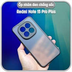 Ốp lưng chống sốc nhám đen che camera cho Redmi Note 15 Pro Plus