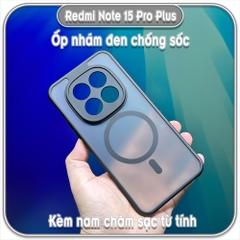 Ốp lưng chống sốc nhám đen che camera cho Redmi Note 15 Pro Plus