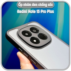 Ốp lưng chống sốc nhám đen che camera cho Redmi Note 15 Pro Plus