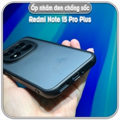 Ốp lưng chống sốc nhám đen che camera cho Redmi Note 15 Pro Plus