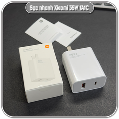 Củ sạc siêu nhanh GaN Xiaomi 1C+1A 35W MDY-14-ET - Hàng nhập khẩu