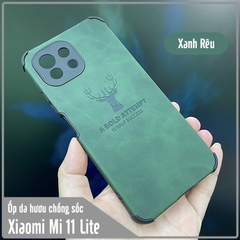 Ốp lưng cho Xiaomi Mi 11 Lite 4G - 5G da hươu 4 góc chống sốc