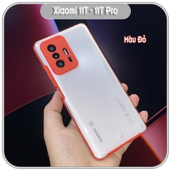 Ốp Lưng cho Xiaomi 11T - 11T Pro PC Trong Suốt Viền Màu Mỏng ,Che Camera